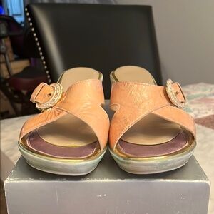 Elegant Peach Women's Leather Sandals